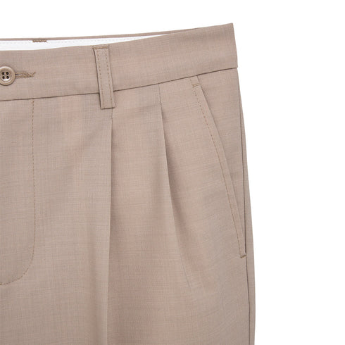 Benn Relaxed Light Wool Pleated Trouser
